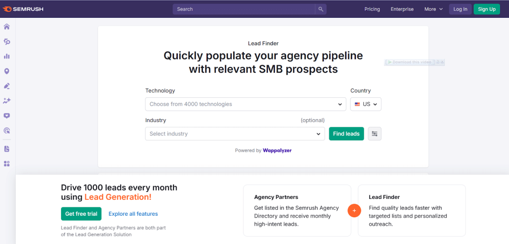 Semrush Lead Finder